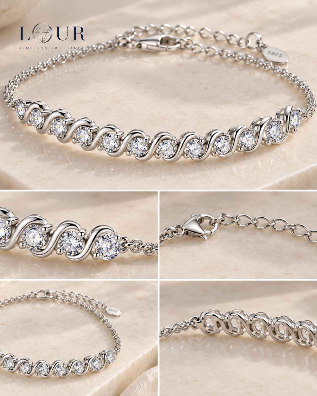 Luna Round Moissanite Bracelet - Image 2