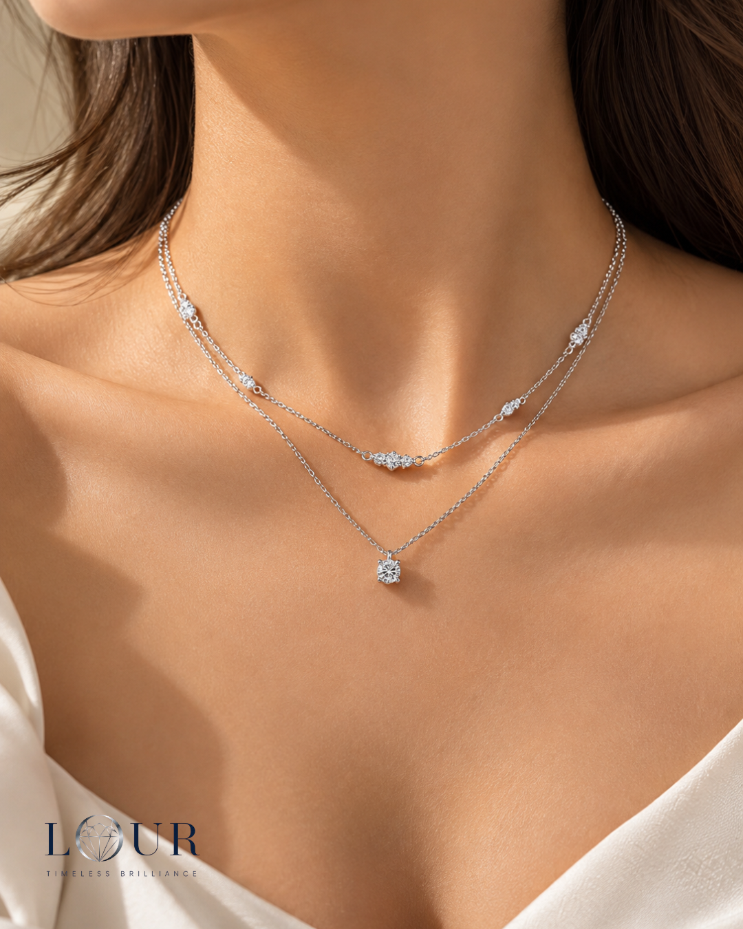 Aria Double-Layer Moissanite Necklace
