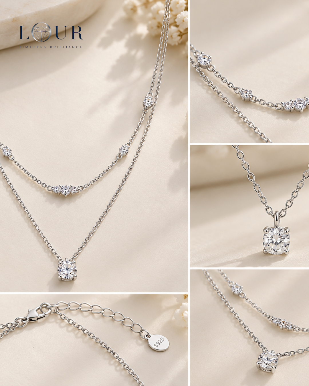 Aria Double-Layer Moissanite Necklace - Image 2