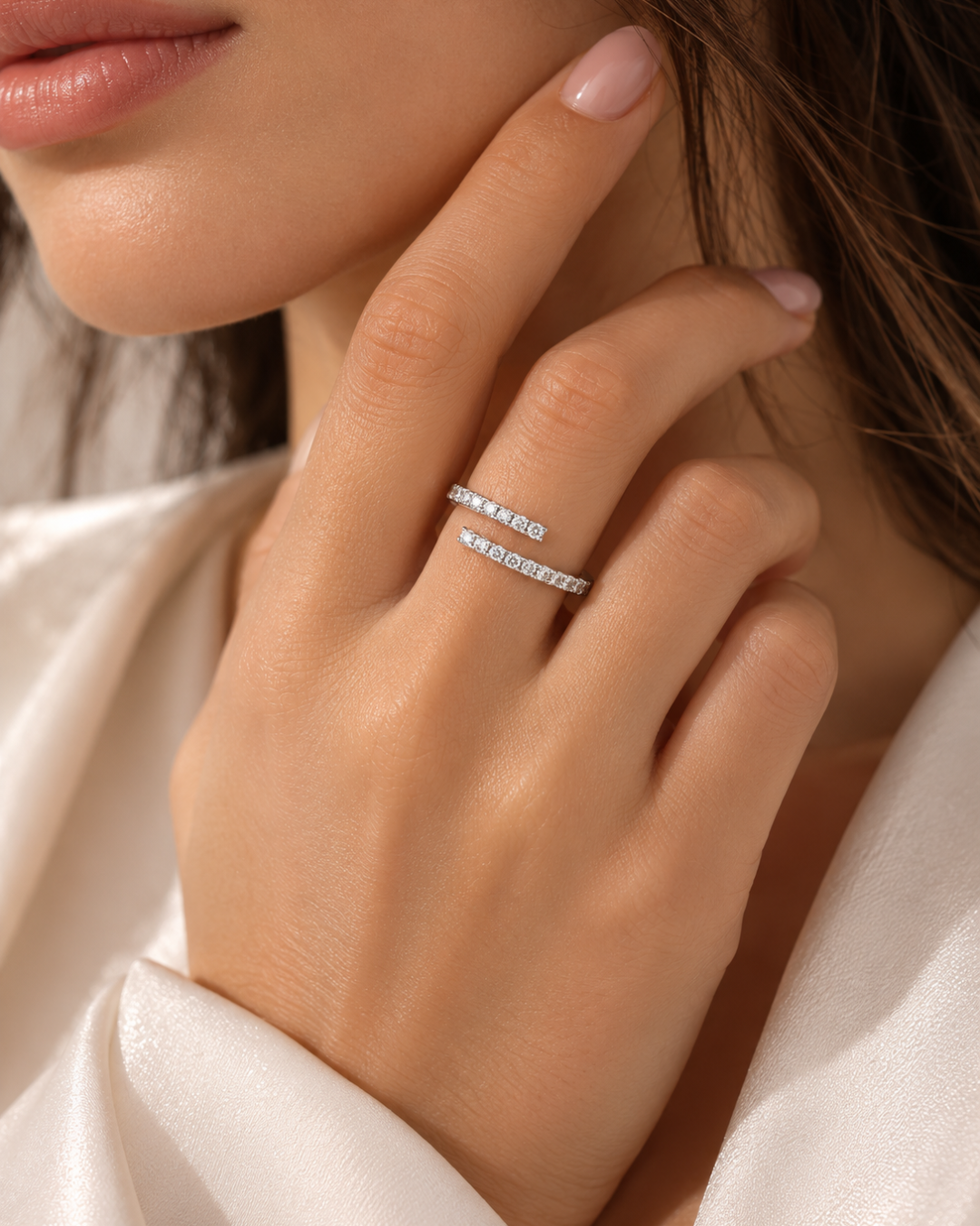 Aveline Asymmetrical Moissanite Ring