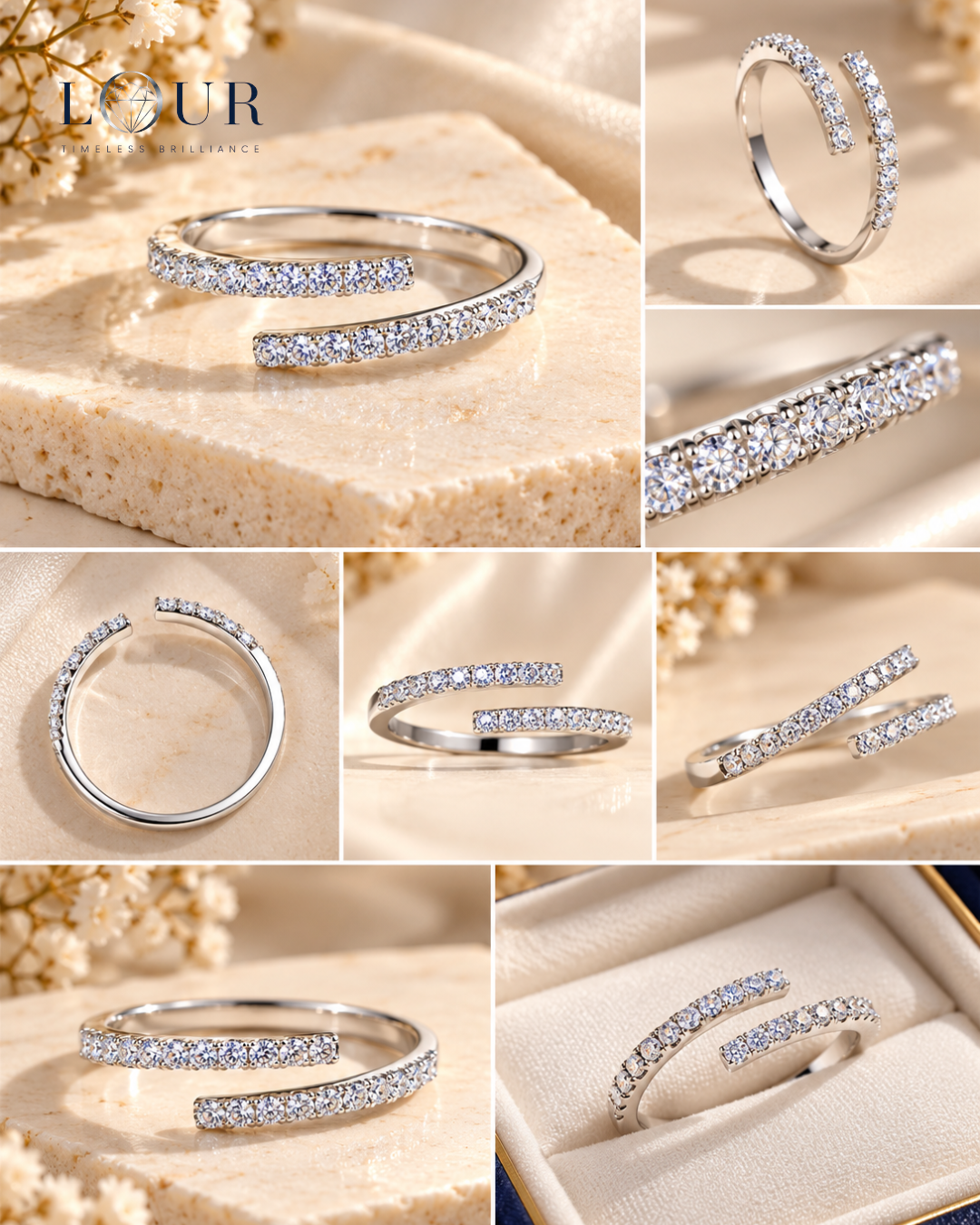 Aveline Asymmetrical Moissanite Ring - Image 2