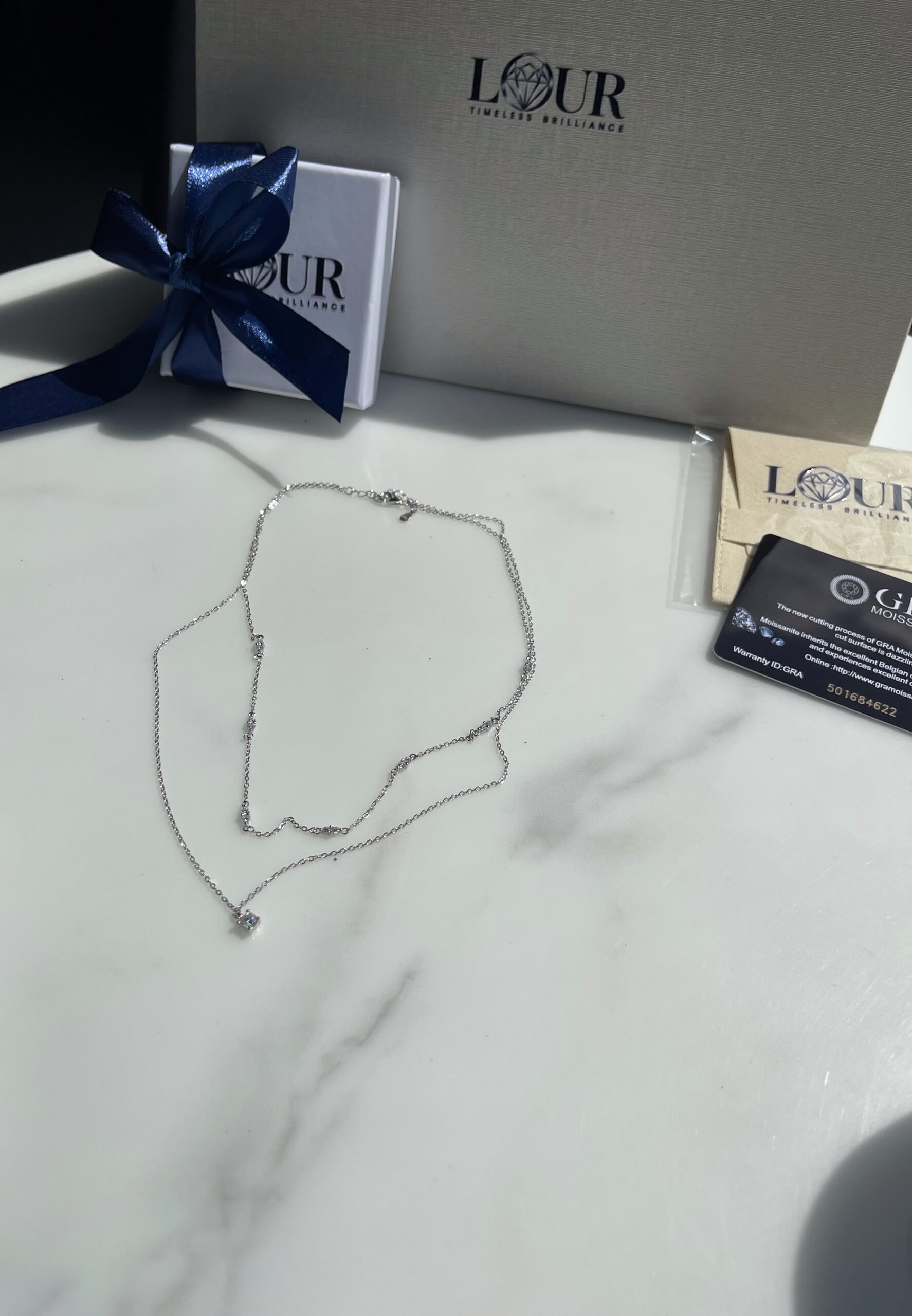 Aria Double-Layer Moissanite Necklace - Image 3