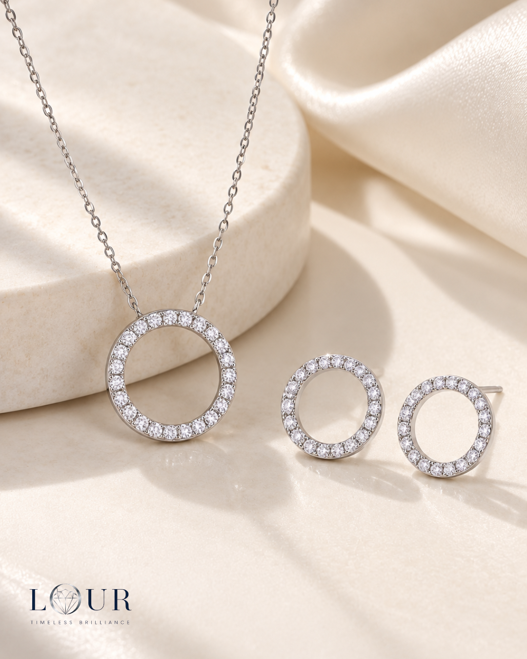 Celeste Moissanite Circle Jewelry Set - Image 2