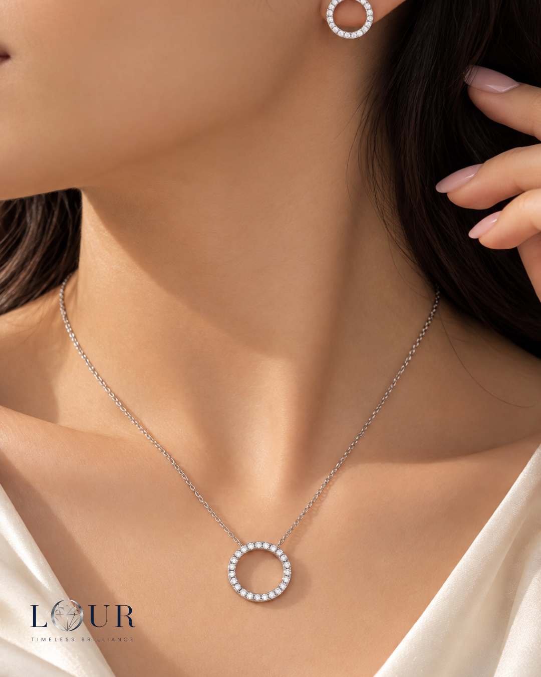 Celeste Moissanite Circle Jewelry Set